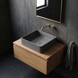 Square Above Counter Concrete Basin Pop Up Waste Included 390x390x120mm - Various Colour