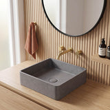 Square Above Counter Concrete Basin Pop Up Waste Included 390x390x120mm - Various Colour