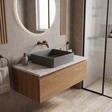 Square Above Counter Concrete Basin Pop Up Waste Included 390x390x120mm - Various Colour