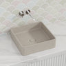 390X390X120Mm Square Above Counter Concrete Basin White Sandstone Pop Up Waste Included Basins