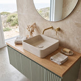 Square Above Counter Concrete Basin Pop Up Waste Included 390x390x120mm - Various Colour