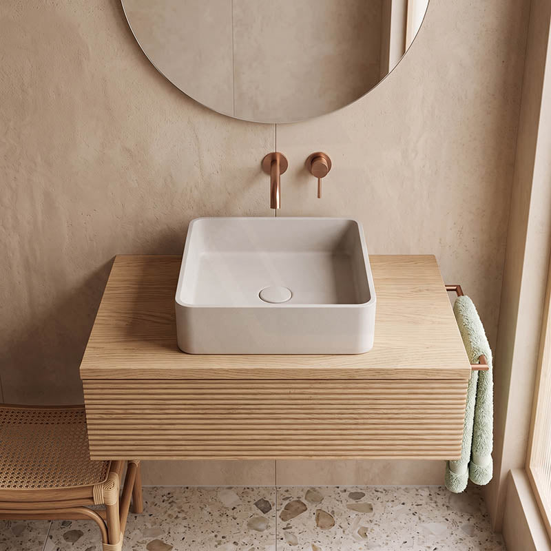Square Above Counter Concrete Basin Pop Up Waste Included 390x390x120mm - Various Colour