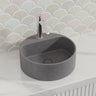 400X400X140Mm Round Above Counter Concrete Basin French Grey Pop Up Waste Included Basins