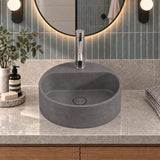400x400x140mm Round Above Counter Concrete Basin Pop Up Waste Included In Various Colour