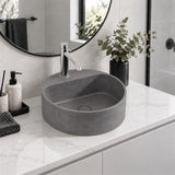 400x400x140mm Round Above Counter Concrete Basin Pop Up Waste Included In Various Colour
