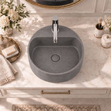 400x400x140mm Round Above Counter Concrete Basin Pop Up Waste Included In Various Colour