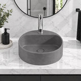 400x400x140mm Round Above Counter Concrete Basin Pop Up Waste Included In Various Colour