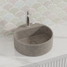 400X400X140Mm Round Above Counter Concrete Basin Burberry Stone Pop Up Waste Included Basins