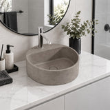 400x400x140mm Round Above Counter Concrete Basin Pop Up Waste Included In Various Colour