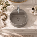 400x400x140mm Round Above Counter Concrete Basin Pop Up Waste Included In Various Colour