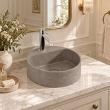 400x400x140mm Round Above Counter Concrete Basin Pop Up Waste Included In Various Colour