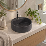 400x400x140mm Round Above Counter Concrete Basin Pop Up Waste Included In Various Colour
