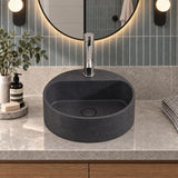 400x400x140mm Round Above Counter Concrete Basin Pop Up Waste Included In Various Colour