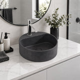400x400x140mm Round Above Counter Concrete Basin Pop Up Waste Included In Various Colour
