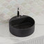 400X400X140Mm Round Above Counter Concrete Basin Black Sandstone Pop Up Waste Included Basins