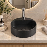 400x400x140mm Round Above Counter Concrete Basin Pop Up Waste Included In Various Colour