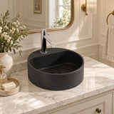 400x400x140mm Round Above Counter Concrete Basin Pop Up Waste Included In Various Colour