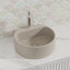 400X400X140Mm Round Above Counter Concrete Basin White Sandstone Pop Up Waste Included Basins