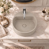 400x400x140mm Round Above Counter Concrete Basin Pop Up Waste Included In Various Colour