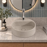 400x400x140mm Round Above Counter Concrete Basin Pop Up Waste Included In Various Colour