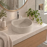 400x400x140mm Round Above Counter Concrete Basin Pop Up Waste Included In Various Colour