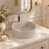 400x400x140mm Round Above Counter Concrete Basin Pop Up Waste Included In Various Colour