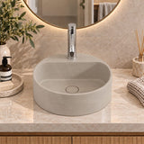 400x400x140mm Round Above Counter Concrete Basin Pop Up Waste Included In Various Colour