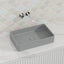 506X326X100Mm Rectangle Above Counter Concrete Basin Grey Mist Pop Up Waste Included Basins