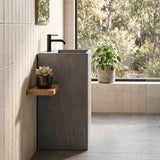 Freestanding Concrete Basin Floor Mounted With Tap Hole 400x460x850mm - Concrete Grey