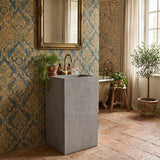 Freestanding Concrete Basin Floor Mounted With Tap Hole 400x460x850mm - Concrete Grey