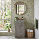 Freestanding Concrete Basin Floor Mounted With Tap Hole 400x460x850mm - Concrete Grey
