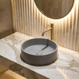 Round Above Counter Concrete Basin Pop Up Waste Included 390x390x120mm - Various Colour
