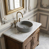 Round Above Counter Concrete Basin Pop Up Waste Included 390x390x120mm - Various Colour