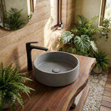 Round Above Counter Concrete Basin Pop Up Waste Included 390x390x120mm - Various Colour