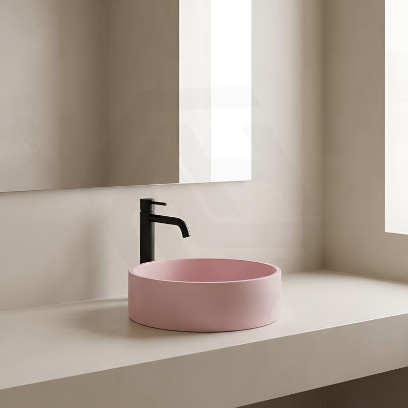 Round Above Counter Concrete Basin Pop Up Waste Included 390x390x120mm - Various Colour
