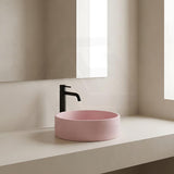 Round Above Counter Concrete Basin Pop Up Waste Included 390x390x120mm - Various Colour