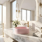 Round Above Counter Concrete Basin Pop Up Waste Included 390x390x120mm - Various Colour