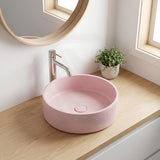 Round Above Counter Concrete Basin Pop Up Waste Included 390x390x120mm - Various Colour