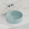 390X390X120Mm Round Above Counter Concrete Basin Pastel Mint Pop Up Waste Included Basins
