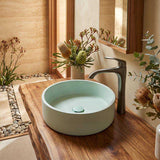 Round Above Counter Concrete Basin Pop Up Waste Included 390x390x120mm - Various Colour