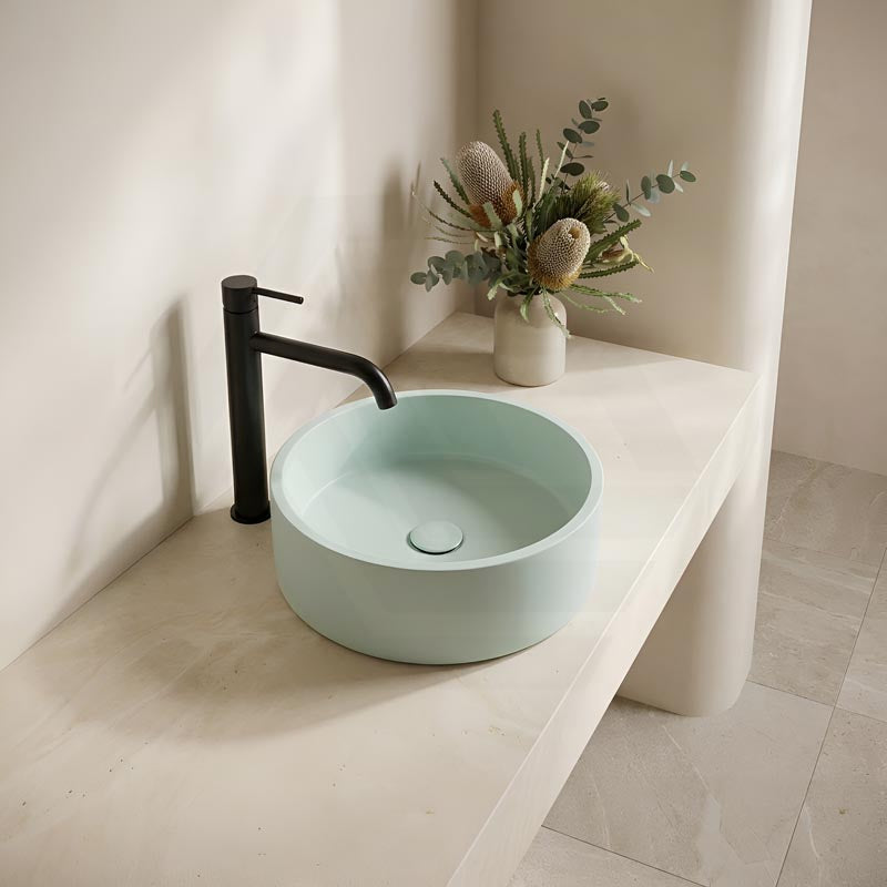 Round Above Counter Concrete Basin Pop Up Waste Included 390x390x120mm - Various Colour