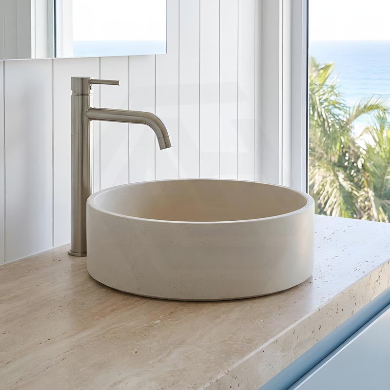 Round Above Counter Concrete Basin Pop Up Waste Included 390x390x120mm - Various Colour