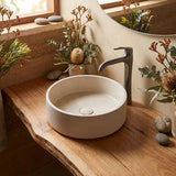 Round Above Counter Concrete Basin Pop Up Waste Included 390x390x120mm - Various Colour