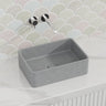 400X280X120Mm Rectangle Above Counter Concrete Basin Grey Mist Pop Up Waste Included Basins