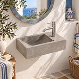 Rectangle Wall Hung Concrete Basin Pop Up Waste Included Left / Right Tap Hole 400x220x100mm - Variant Colour Available