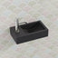 400X220X100Mm Rectangle Above Counter Concrete Basin Black Sandstone Pop Up Waste Included Left 