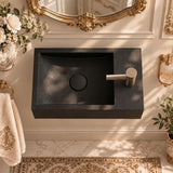 Rectangle Wall Hung Concrete Basin Pop Up Waste Included Left / Right Tap Hole 400x220x100mm - Variant Colour Available