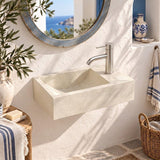 Rectangle Wall Hung Concrete Basin Pop Up Waste Included Left / Right Tap Hole 400x220x100mm - Variant Colour Available