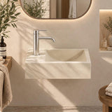 Rectangle Wall Hung Concrete Basin Pop Up Waste Included Left / Right Tap Hole 400x220x100mm - Variant Colour Available