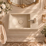 Rectangle Wall Hung Concrete Basin Pop Up Waste Included Left / Right Tap Hole 400x220x100mm - Variant Colour Available